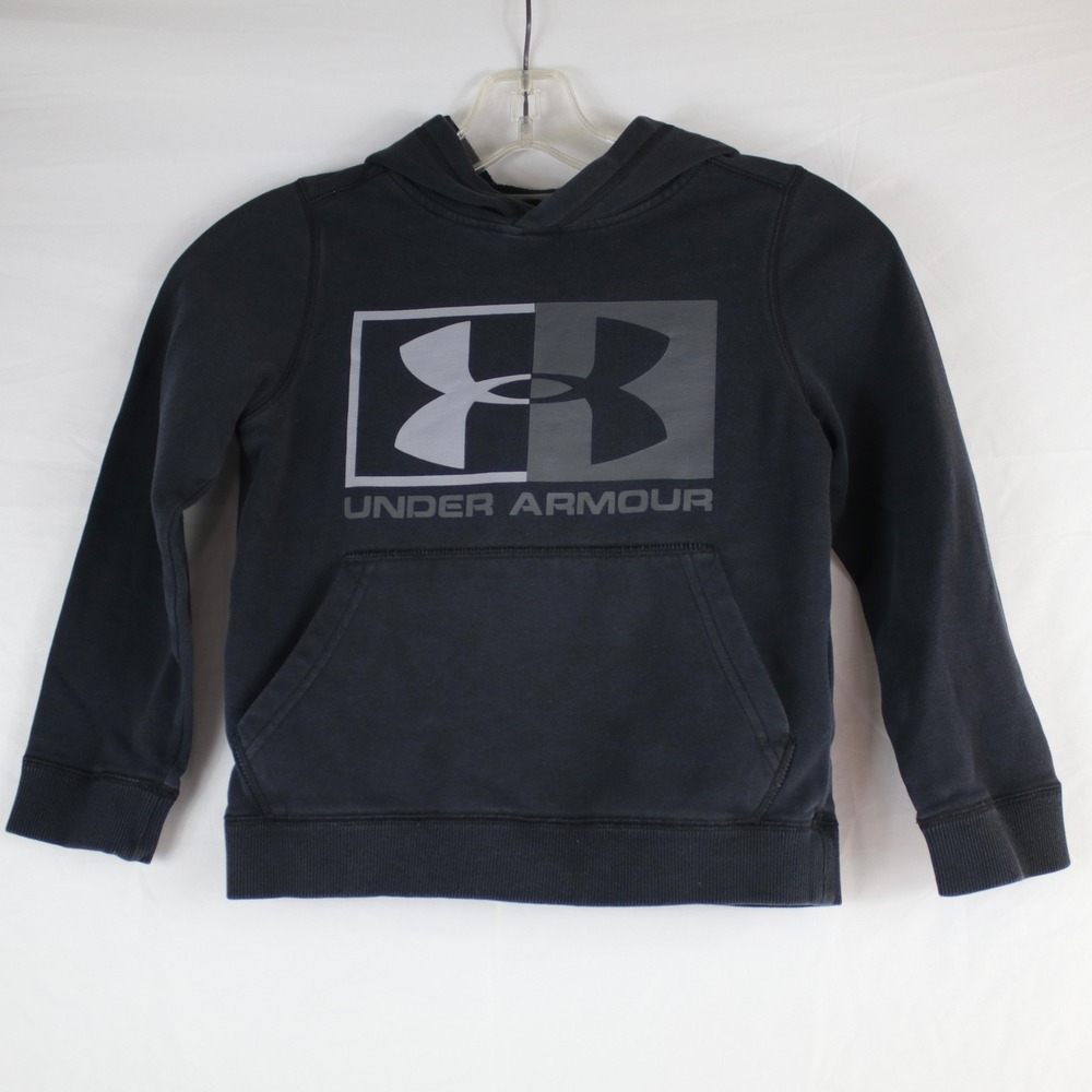 Under Armour Black Pullover Hoodie Sweater Boys Size Youth XS